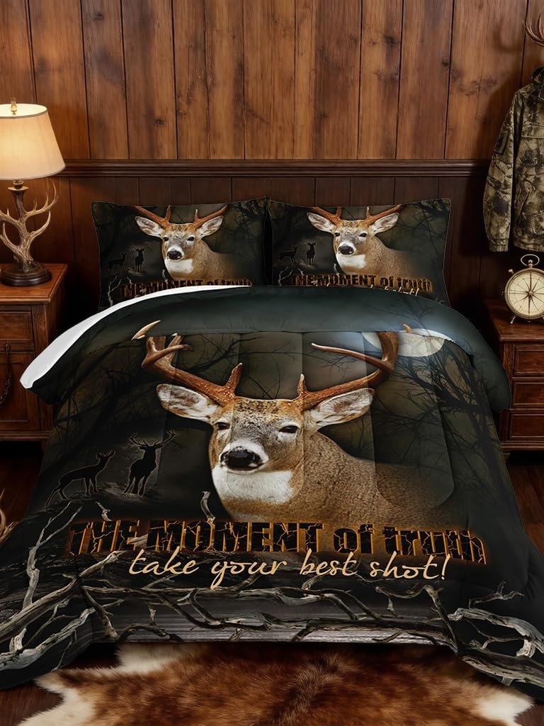 Deer Comforter Forest Hunting Bedding Sets For Teen Boys Mens Bedroom Essentials